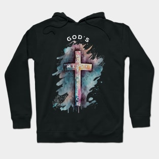 God's Messy Masterpiece Cross, Unisex Christian Cotton T-Shirt, Stylish Colorful Imagery, Trendy Spiritual Shirt, Christian Apparel, Comy, Soft Hoodie